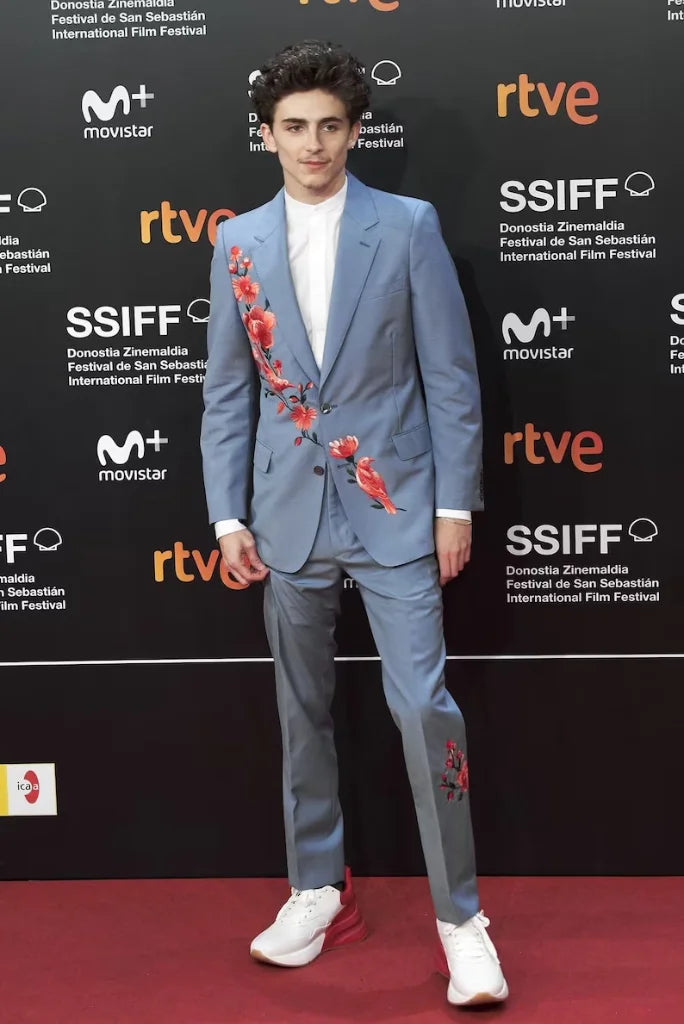 Men Hand Work Embroidered Two Piece Suit Wedding Wear Dark Pastel Blue Suits