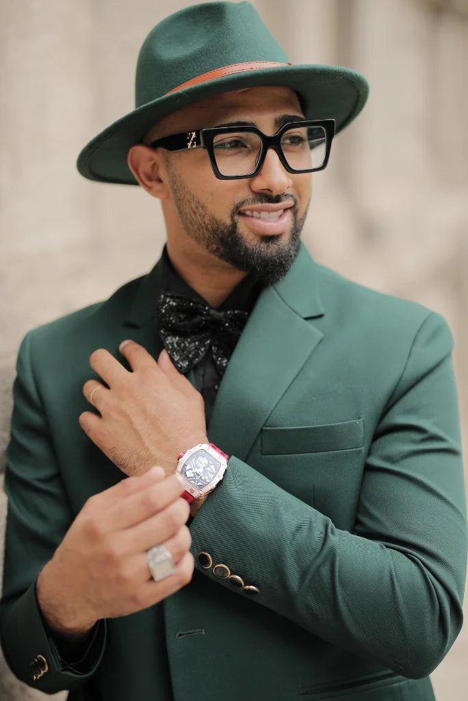 Men Green Three Piece Suit Formal Wedding Elegant Premium Bespoke Gift For Him