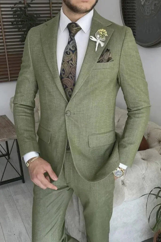 Men Olive Green Lycra Blazer Classic Stylish Wedding Coat For Him Bespoke