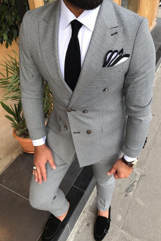 Men Suits Grey 2 Piece Slim Fit Elegant Suits Formal Fashion Suits Wedding Suits Party Wear Dinner Suits Stylish Suits Bespoke For Men