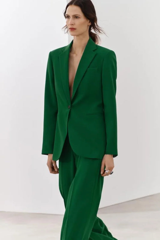 Women Jade Green 2 Piece Classic Partywear Suit, Cocktail Prom and Event Wear Outfit For Her