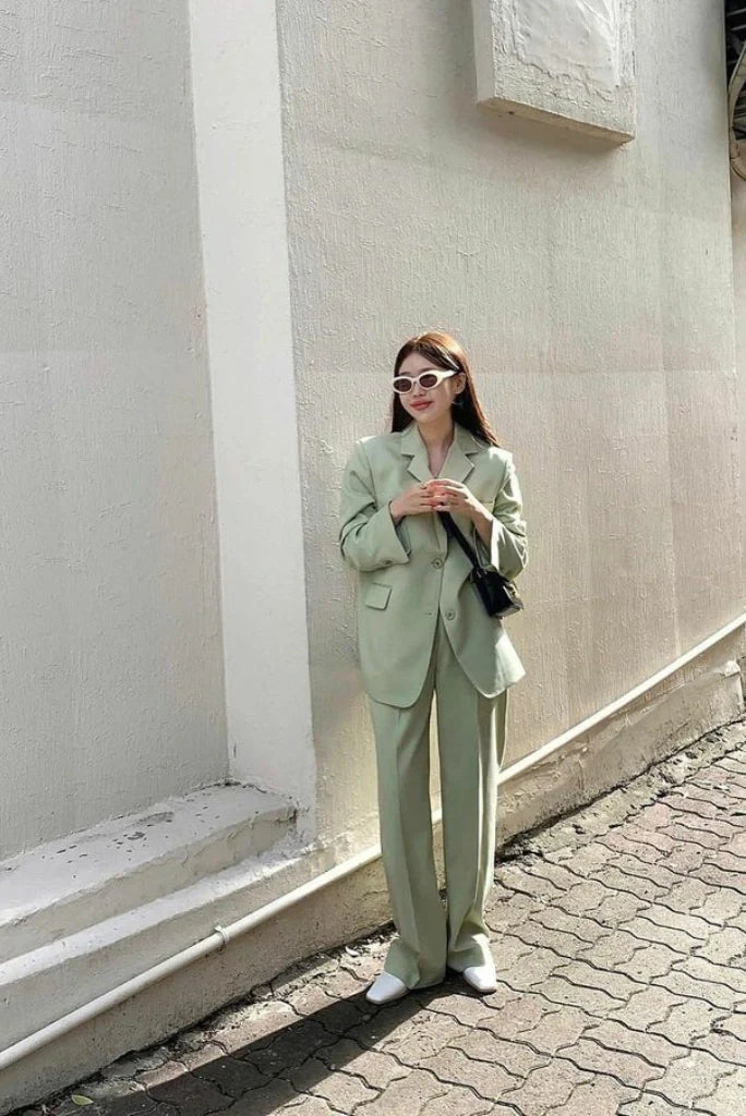 Womens 2 Piece Suit Formal Sage Green Suit Business Outfit Wedding Prom Suit Formal Event Suit