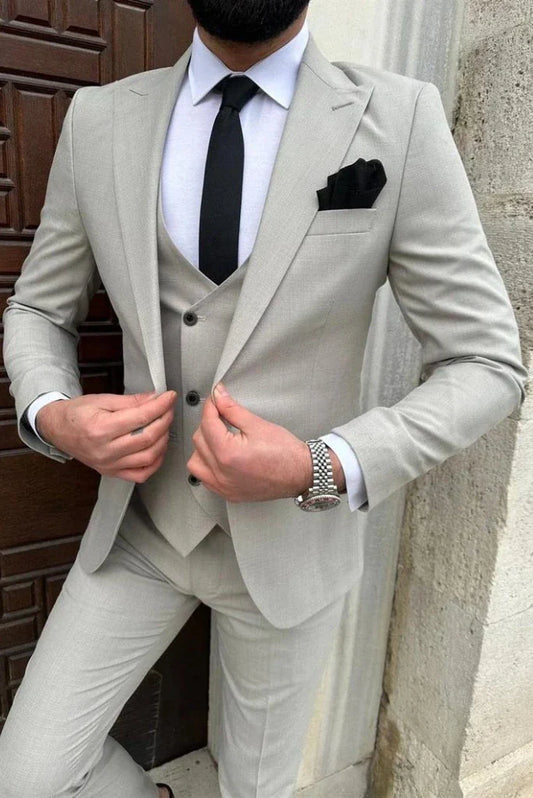 Men Grey Formal Blazer Classic Wedding Coat Stylish Groomsmen Bespoke Slim Fit For Him