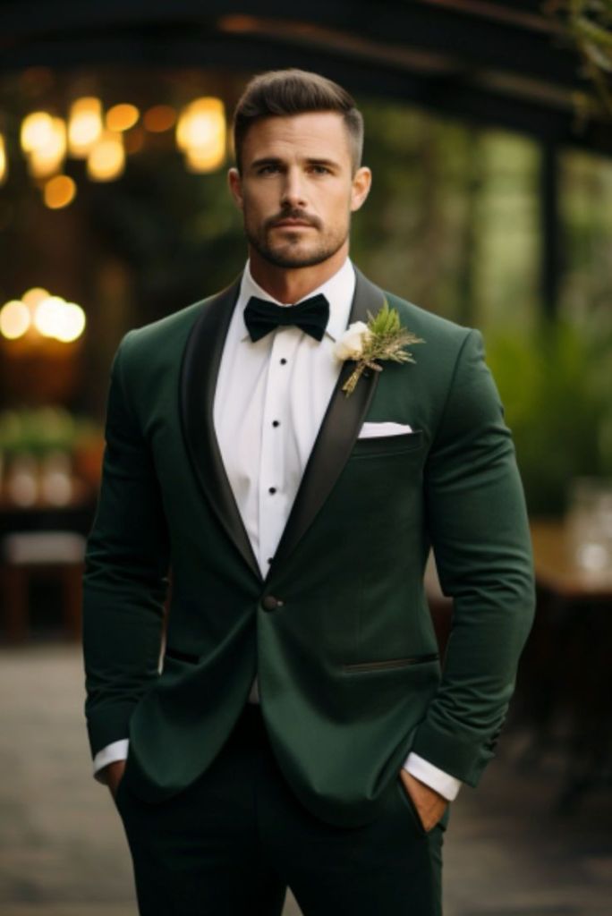 Men Green Hunter Suit Wedding Tuxedo Wear 2 Piece Suit Prom Wear Groomsmen Wear Bespoke