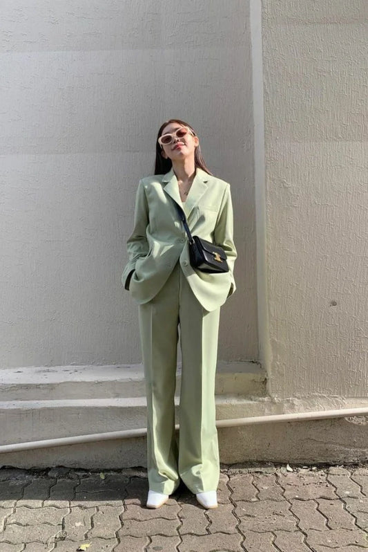 Womens 2 Piece Suit Formal Sage Green Suit Business Outfit Wedding Prom Suit Formal Event Suit