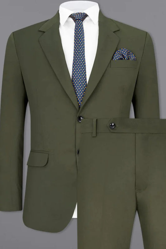 Men Green Two Piece Wedding Suit Groomsmen Elegant Slim Fit Suit Green Classic Wear Bespoke gift For Him